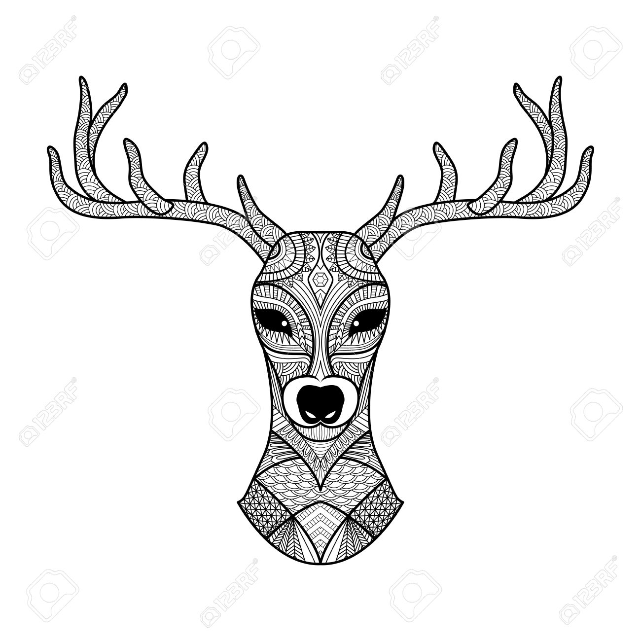 1300x1300 Deer Skull Coloring Pages
