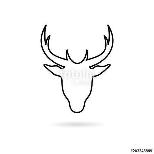 500x500 Deer Head Line Icon Stock Image And Royalty Free Vector
