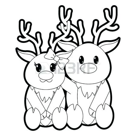 450x450 Reindeer Outline