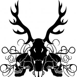 300x300 Deer Skull And Human Skull Composition Vector Soidergi