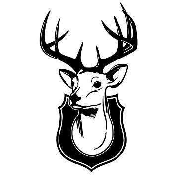 355x355 Wall Decals Elk Deer Horns Animal Head Hunting Kids Children