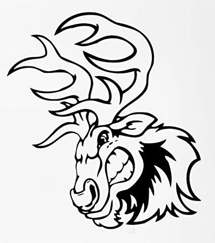 425x479 Angry Moose Deer Horns Animal Caricature Elk Rubber