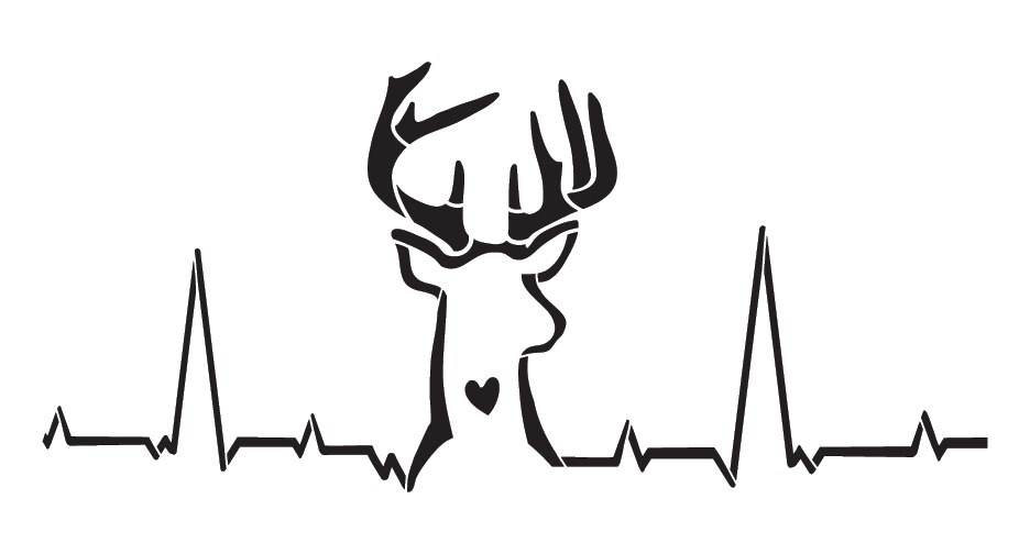 936x504 Deer Hunting Heartbeat Stencil