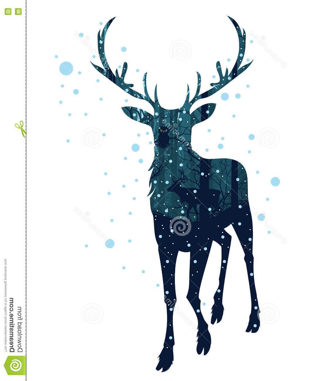 1065x1300 Deer Silhouette With Trees