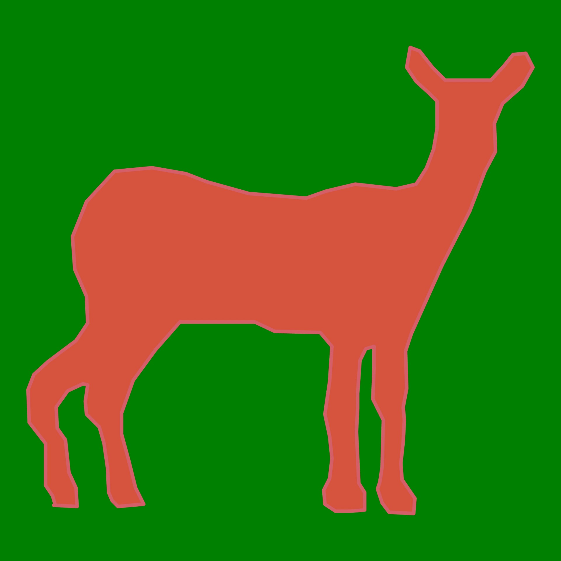 1920x1920 Drawing, Doodle, Red, Deer, Wild