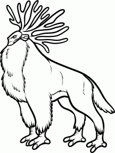 227x302 Drawing Printout How To Draw The Deer God, Forest Spirit