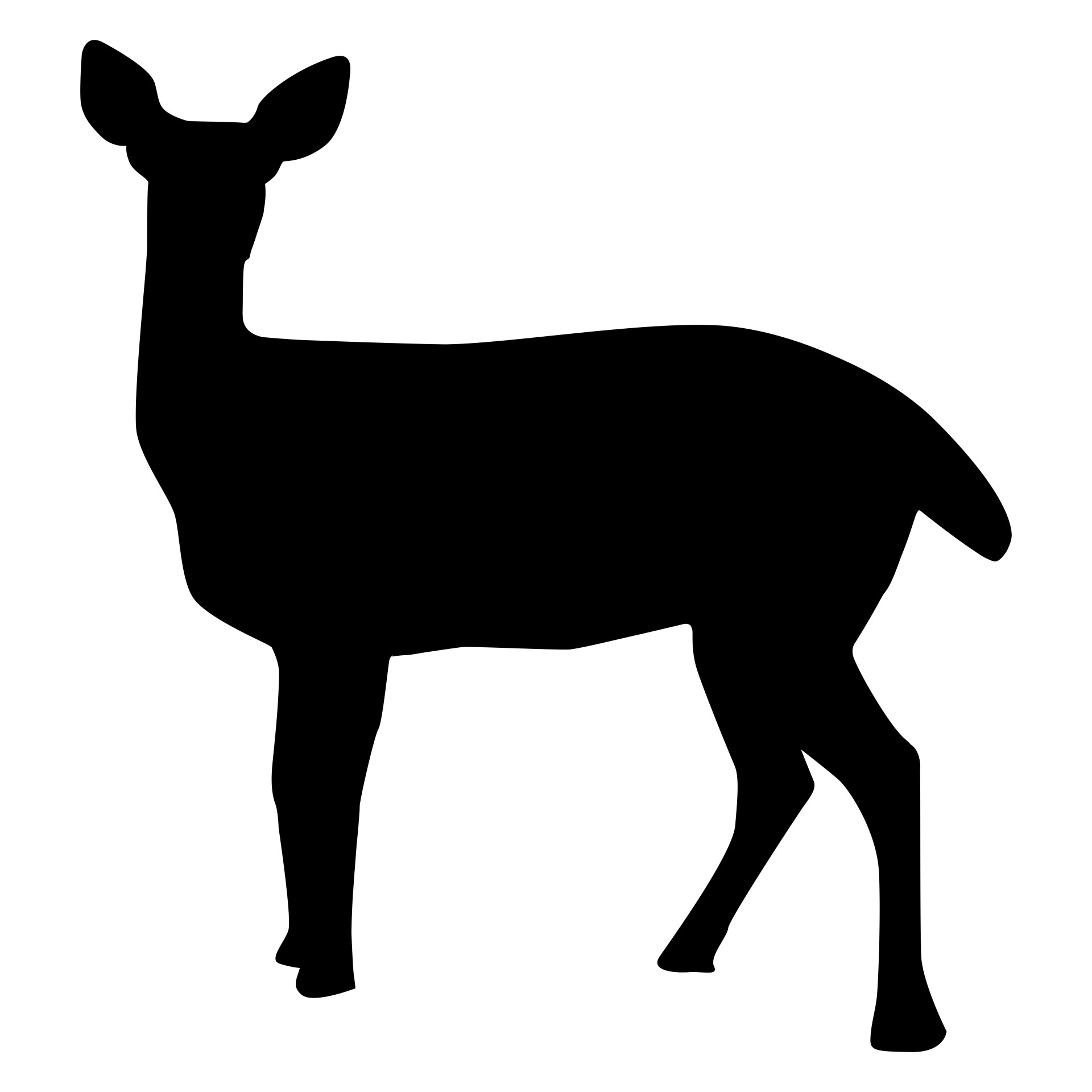 1920x1920 Deer, Silhouette, Head, Animal, Strong