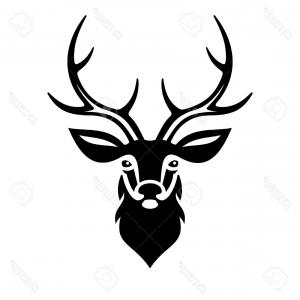 300x300 Deer Skull Illustration Drawing Engraving Ink Line Art Vector