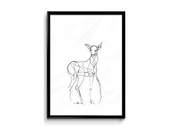 340x270 Deer Line Drawing Etsy