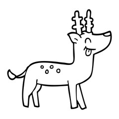 240x240 Line Drawing Cartoon Happy Deer