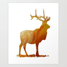 264x264 Watercolor Deer Art Prints