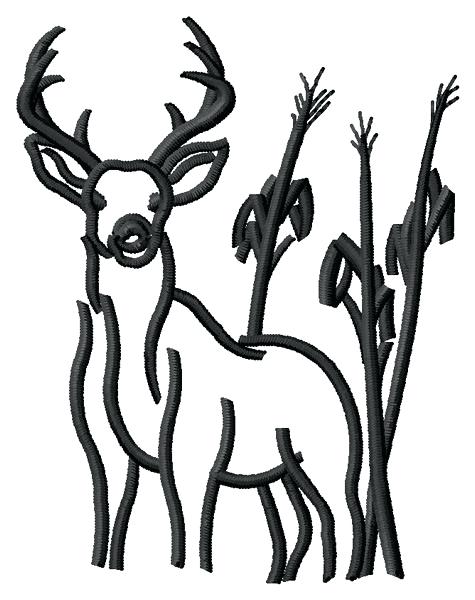 475x600 Deer Outline Embroidery Design Clipart Face Drawing