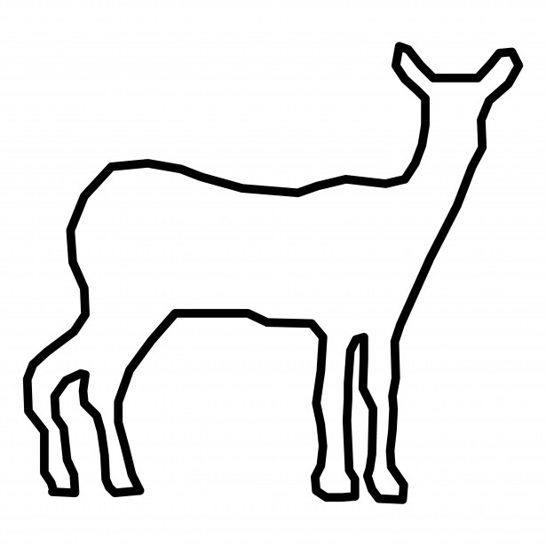 615x615 Deer Outline Free Stock Photo