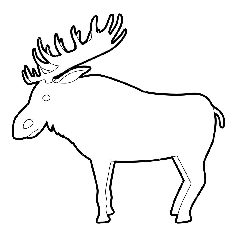 1000x1000 Elk Outline