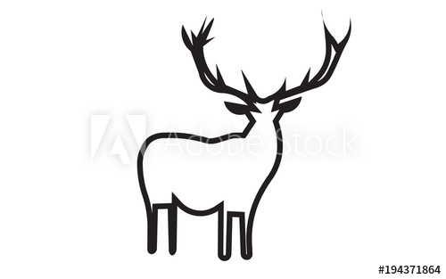500x313 Free Clip Art Deer Silhouette Outline On White Background