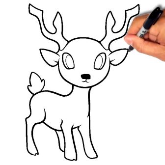 336x336 Easy Deer Drawing Tutorial Reindeer Pencil Cute Christmas Mule I