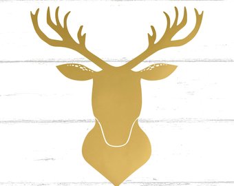340x270 Hand Drawn Deer Head Etsy