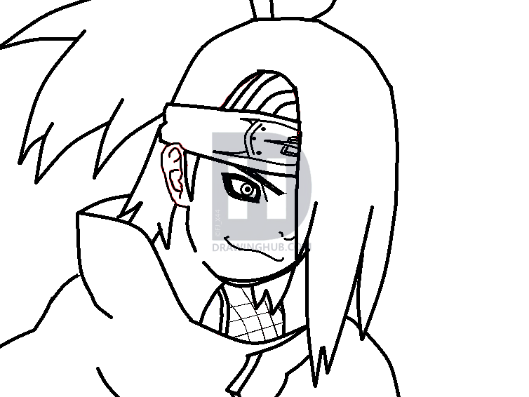 754x566 how to draw deidara, step