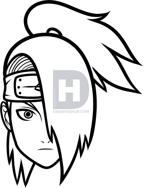 550x720 how to draw deidara easy, step