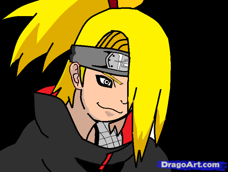 753x566 how to draw deidara, step