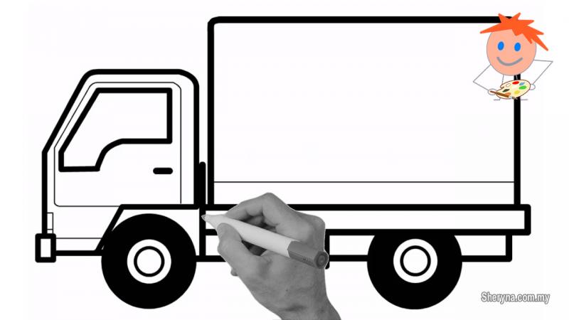 800x450 How To Draw A Delivery Truck Easy Step