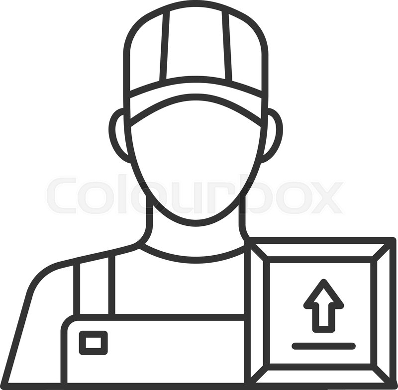 800x784 loader man linear icon delivery stock vector colourbox