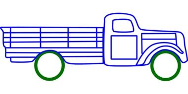 380x190 Delivery Truck Drawing Free Image