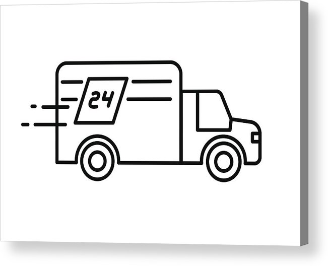 651x528 Fast Delivery Hours Truck Logo Or Icon Acrylic Print