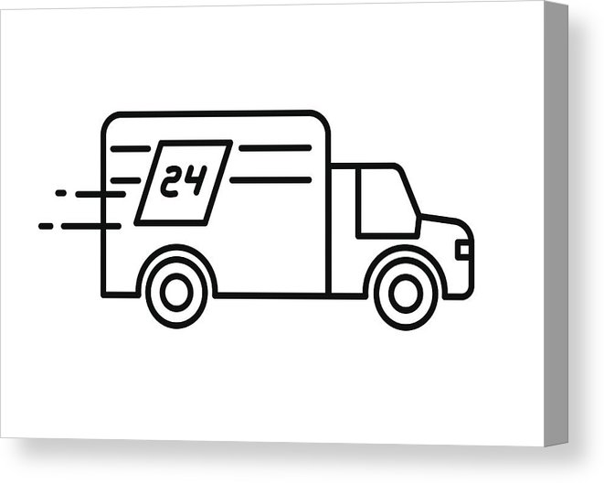 661x528 Fast Delivery Hours Truck Logo Or Icon Canvas Print Canvas