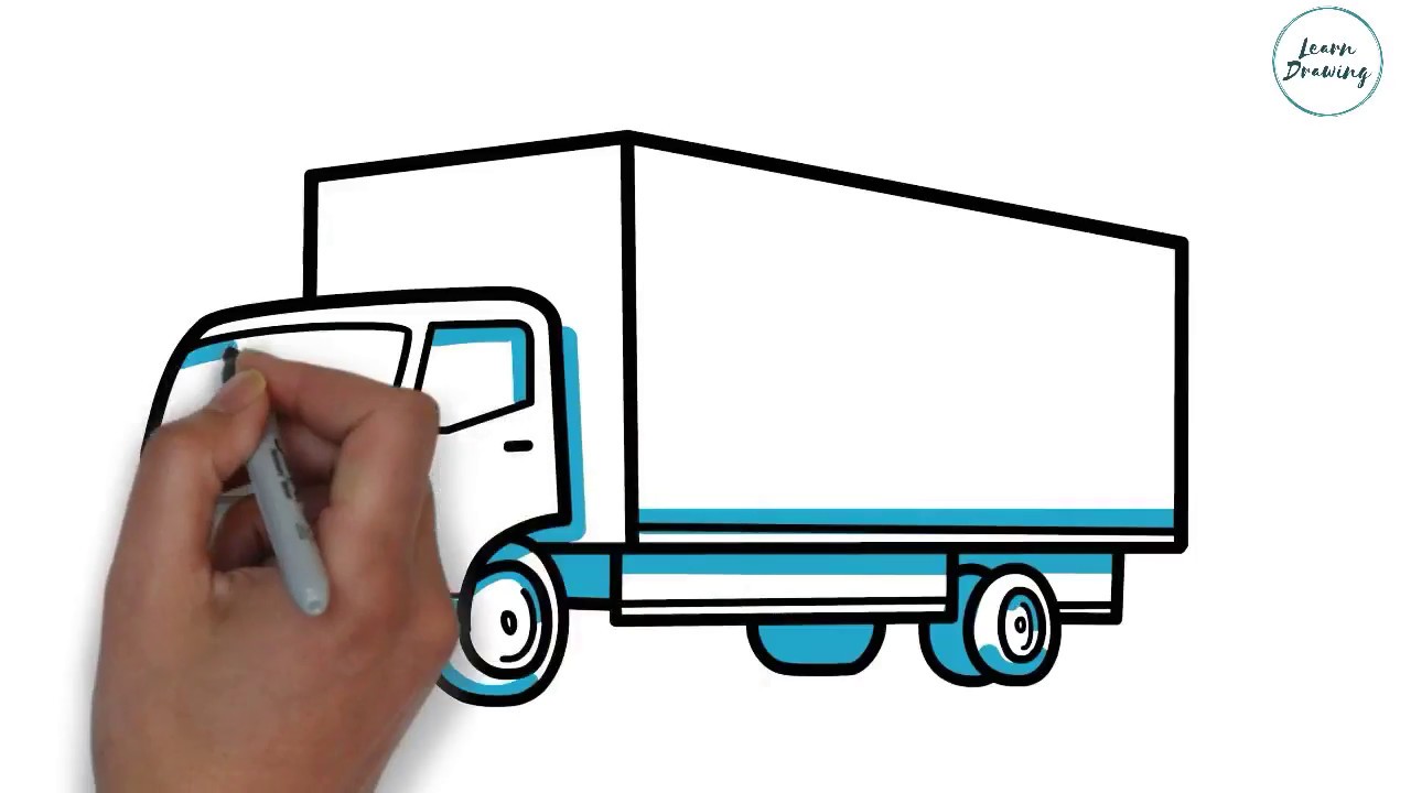 1280x720 How To Draw A Delivery Truck For Kids Step