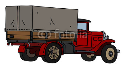 400x220 The Vectorized Hand Drawing Of An Old Red Delivery Cover Truck