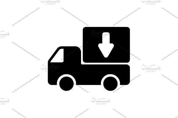 580x386 Web Line Icon Delivery, Truck Black