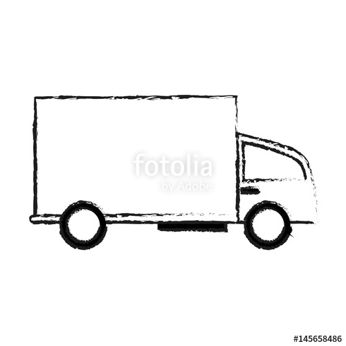 500x500 Delivery Truck Icon Image Vector Illustration Design Black Sketch