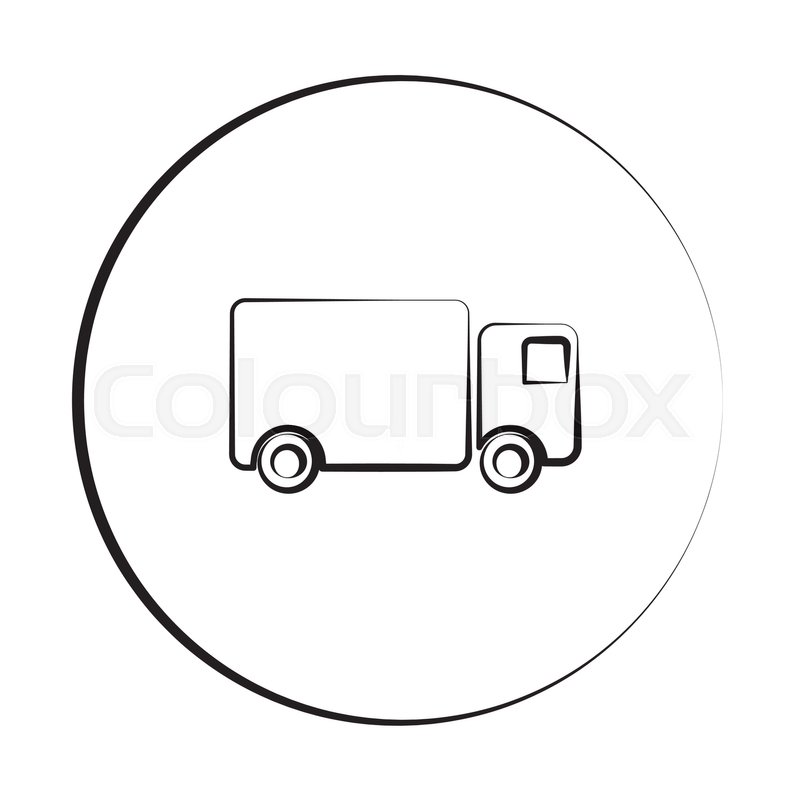 800x800 Black Ink Style Delivery Truck Icon Stock Vector Colourbox