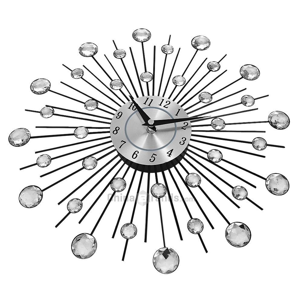 1000x1000 wholesale crystal sunburst metal clock home art decor diameter