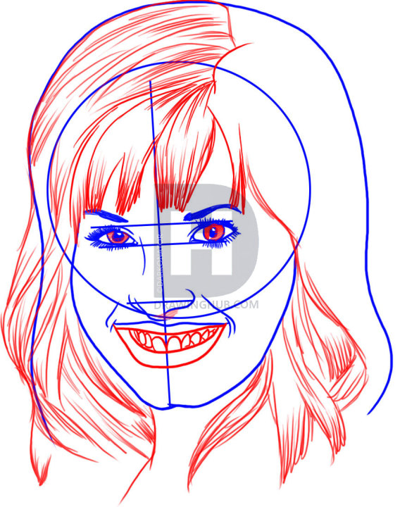 595x720 How To Draw Demi Lovato, Step