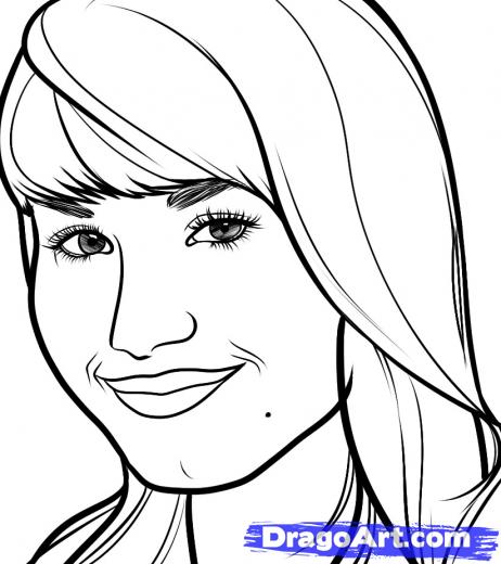 462x520 Step How To Draw Demi Lovato, Demi Lovato