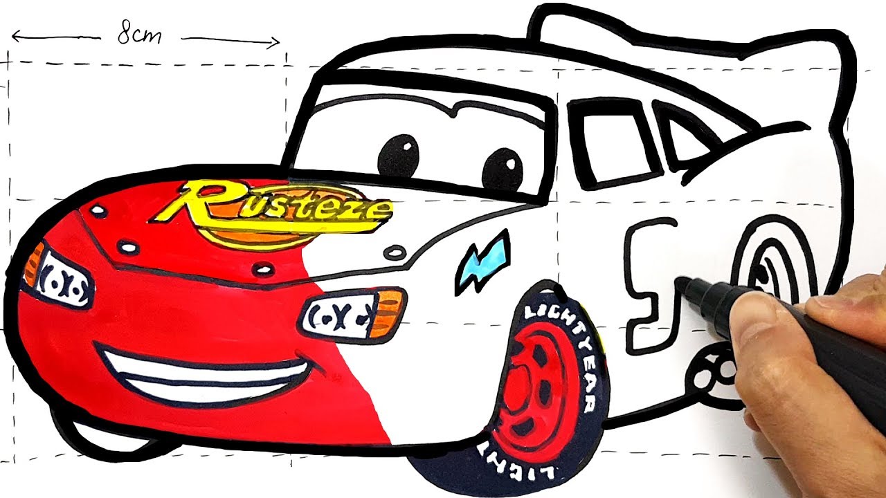 1280x720 how to draw lightning mcqueen disney pixar cars easiest step