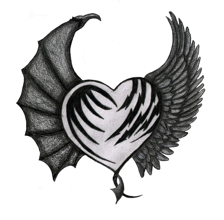 900x885 Demon Drawing Heart For Free Download