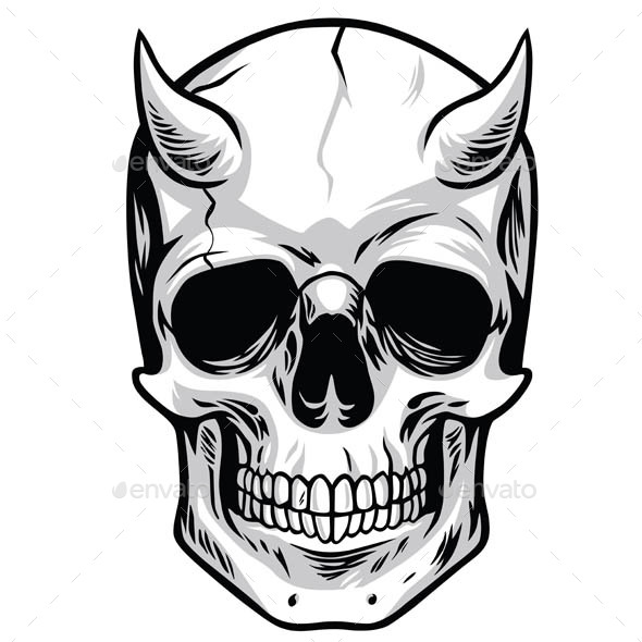 590x590 Demon Head Skull Vector