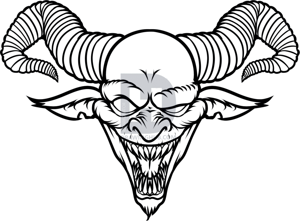 976x720 How To Draw A Demon Face, Step