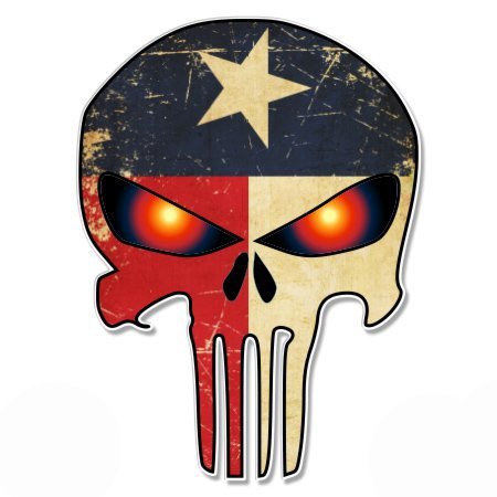 450x450 magnet punisher skull texas flag demon eyes