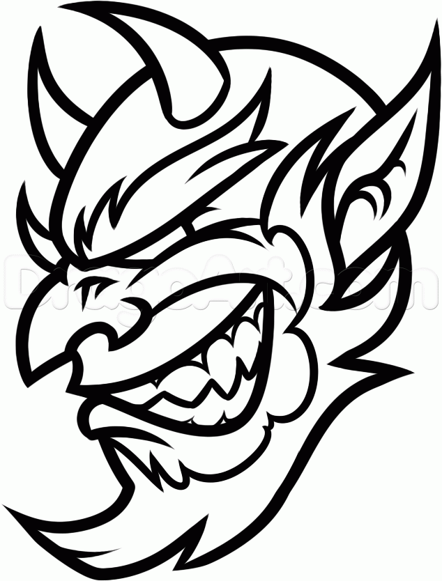 634x834 Draw A Cool Devil Head, Step