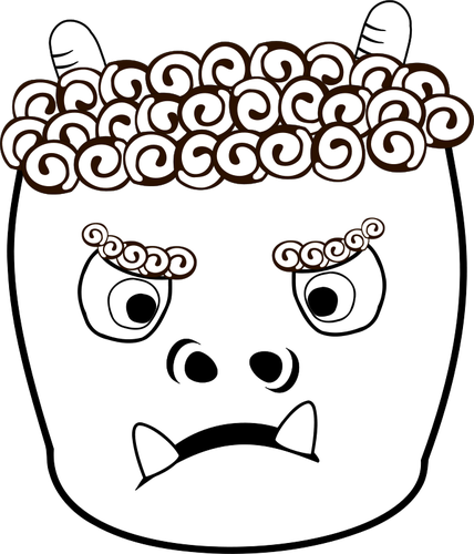 428x500 Oni Japanese Demon Vector Drawing