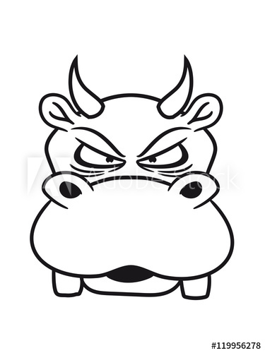 375x500 Head Face Evil Devil Satan Demon Hell Monster Hippo Small Thick