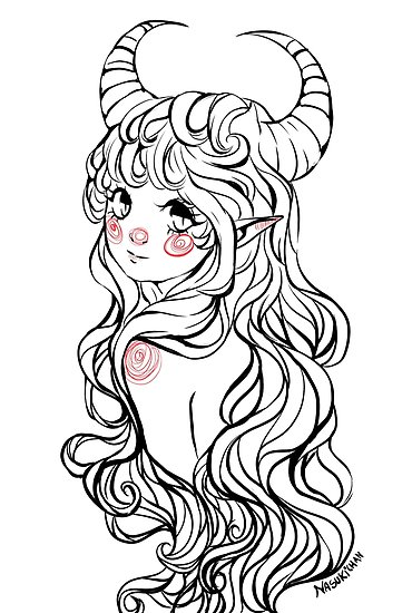 370x550 Cute Demon Girl Posters