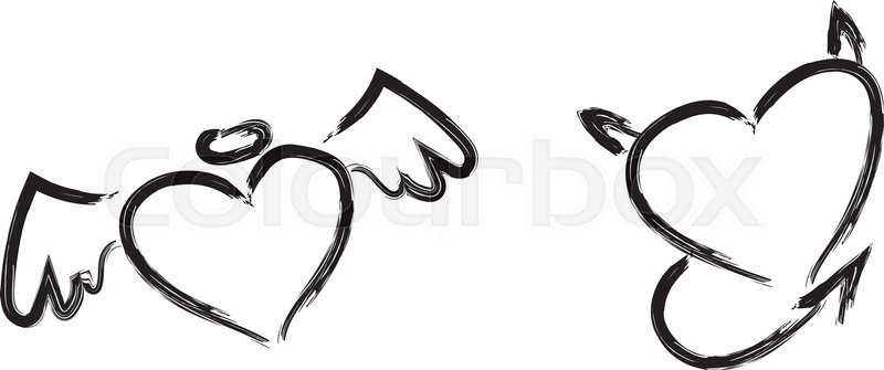 800x335 Hand Drawn Hearts Concept Hearts Stock Vector Colourbox