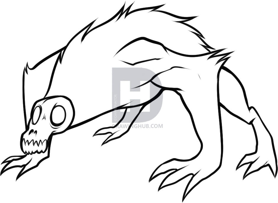 940x688 How To Draw An Evil Demon Monkey From Temple Run, Step