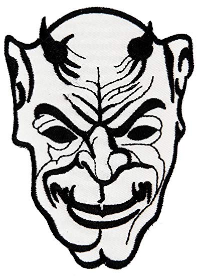 399x550 Devil Embroidered Patch Evil Demon Monster Iron On Biker Emblem