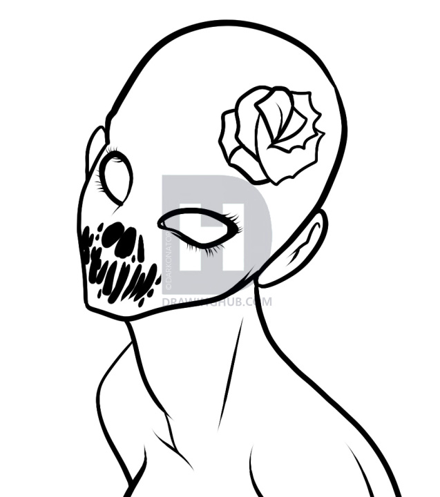 637x720 how to draw a demon face, demon face, step